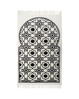 مناسك سجادة صلاة - أبيض ورمادي