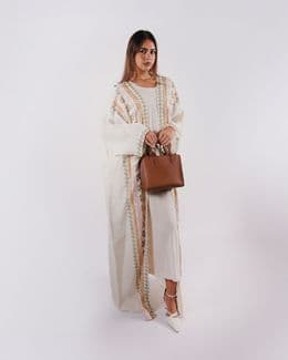 مشكاة عباية سلطانة  - أبيض - 60