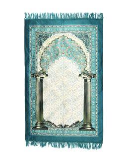 مناسك سجادة صلاة مكة بطبعة من البوليستر - أخضر