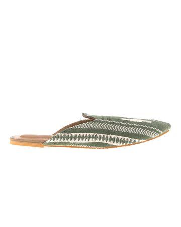 Mishkat Mules for Women - Green & White - 42 EU
