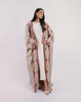 Mishkat Reef Linen Abaya (Beige) - 58