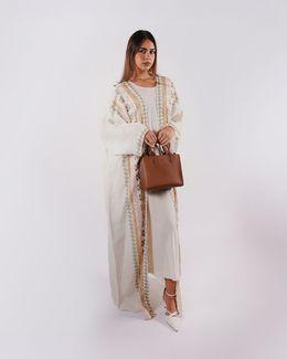 Mishkat Sultana Linen Abaya (White) - 60