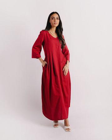 Mishkat Everyday Dress With Bag (Red) - L