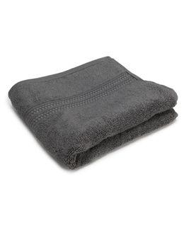 Al Karam Solid Zero Twist Dobby Terry Hand Towel (Dark Gray)