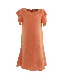 Bunai Cotton Woven Dress (Orange) - 10-12 years