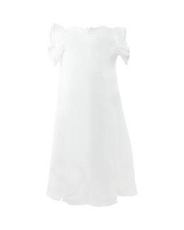 Bunai Cotton Woven Dress (White) - 10-12 years