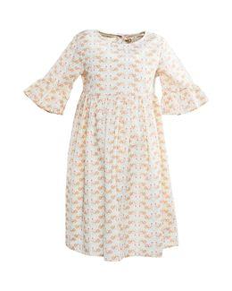 Bunai Linen Woven Dress (Peach-Colored) - 10-12 Years