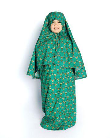 مناسك طقم شرشف صلاة من قطعتين للأطفال - أخضر - 2-3 سنوات