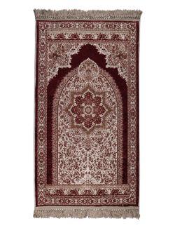 Manasek Elevated Prayer Mat (Beige & Maroon)
