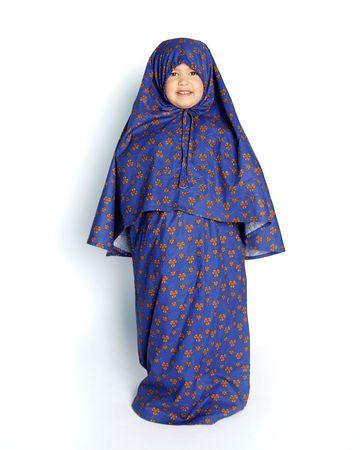 مناسك شرشف صلاة بوشاح مع حقيبة للأطفال - بنفسجي - 4-5 سنوات