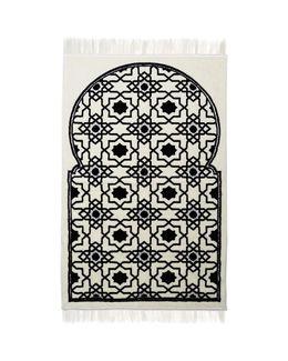 Manasek Prayermat - White & Dark blue