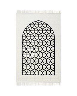 Manasek Prayermat - White & Dark blue