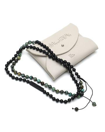 من معدن الإنسان سُبحة يا فتاح من حجر التركواز الأفريقي - 99 خرزة