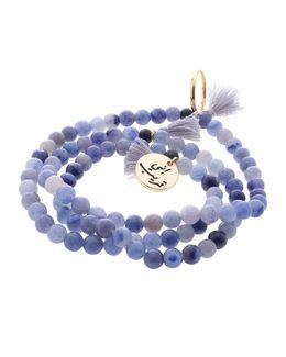 من معدن الإنسان سبحة إني قريب المكونة من الأحجار الكريمة مع قلادة وخاتم مطليان بالذهب عيار 18 قيراط