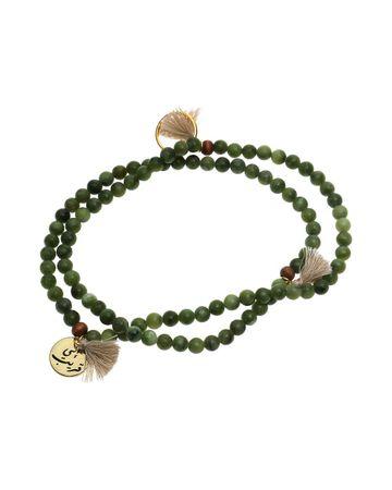 من معدن الإنسان سبحة إني قريب بـ99 خرزة من حجر اليشم الأخضر وقلادة - AL165702