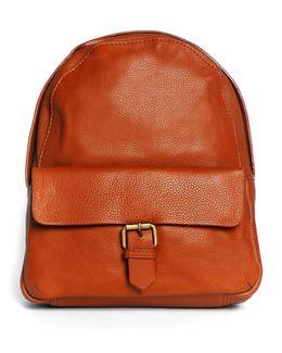 من معدن الإنسان حقيبة ظهر من الجلد الأصلي - بني