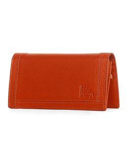 من معدن الإنسان محفظة كلتش من جلد طبيعي - بني فاتح