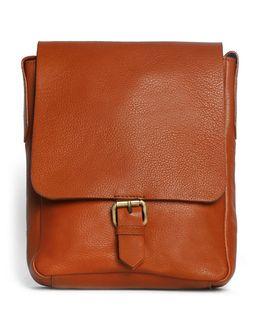 من معدن الإنسان حقيبة ساعي البريد من الجلد الأصلي - بُني