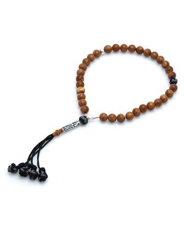 من معدن الإنسان سبحة على شكل سوار مع شرابة من مجموعة لا حول - 33 خرزة