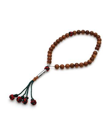 من معدن الإنسان سبحة على شكل سوار مع شرابة من مجموعة لا حول - 33 خرزة