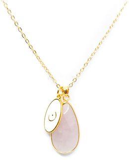 Min Maadan Alensan Rose Quartz Caligraphy Necklace