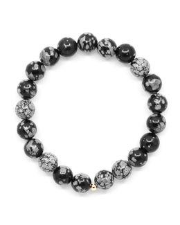 من معدن الإنسان سوار مكون من حجر الأوبسيديان الثلجي