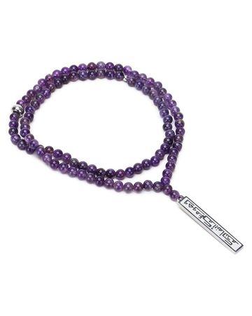 Min Maadan Alensan Ss24 Acc 6mm Amethyst+Stainless Steel Pendant Silver (W) # Aynama Subha