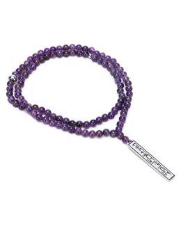 Min Maadan Alensan Ss24 Acc 6mm Amethyst+Stainless Steel Pendant Silver (W) # Aynama Subha