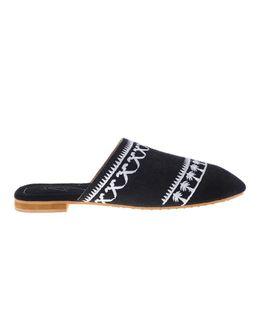 Mishkat Mamlaka Babouche Slippers for Kids (Black & White) - 25/26 EU