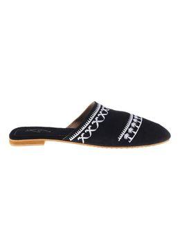 Mishkat Mamlaka Babouche Slippers for Women (Black & White) - 35 EU