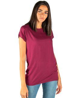 مشكاة بلوزة بأكمام قصيرة - بنفسجي - XL