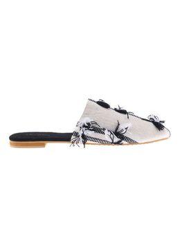 Mishkat Tawazi Babouche Slippers for Women (Black & White) - 35 EU