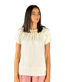 مشكاة بلوزة بأكمام قصيرة بتصميم بوهيمي - أبيض - XL